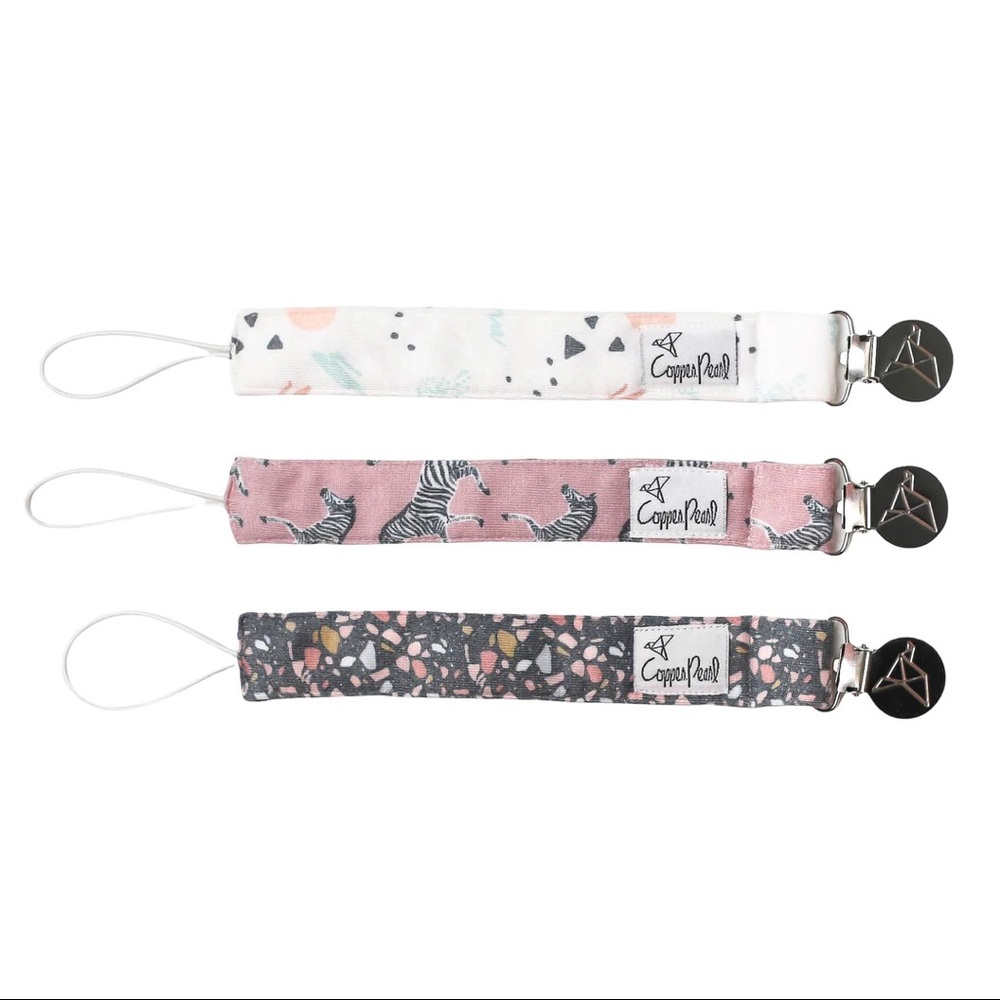 Copper Pearl pacifier clips